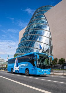 Aircoach Bus at CCD on the Dublin Quays