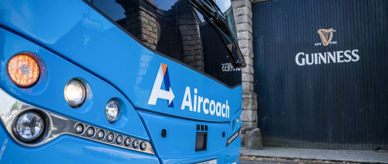 Aircoach bus at dublin attraction